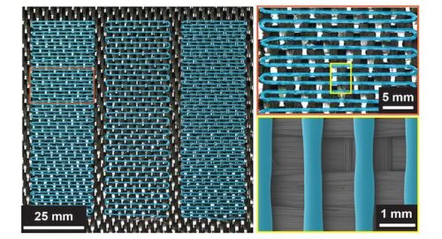 3D printed thermoplastic on woven-carbon fiber reinforcement. Courtesy: NC State University